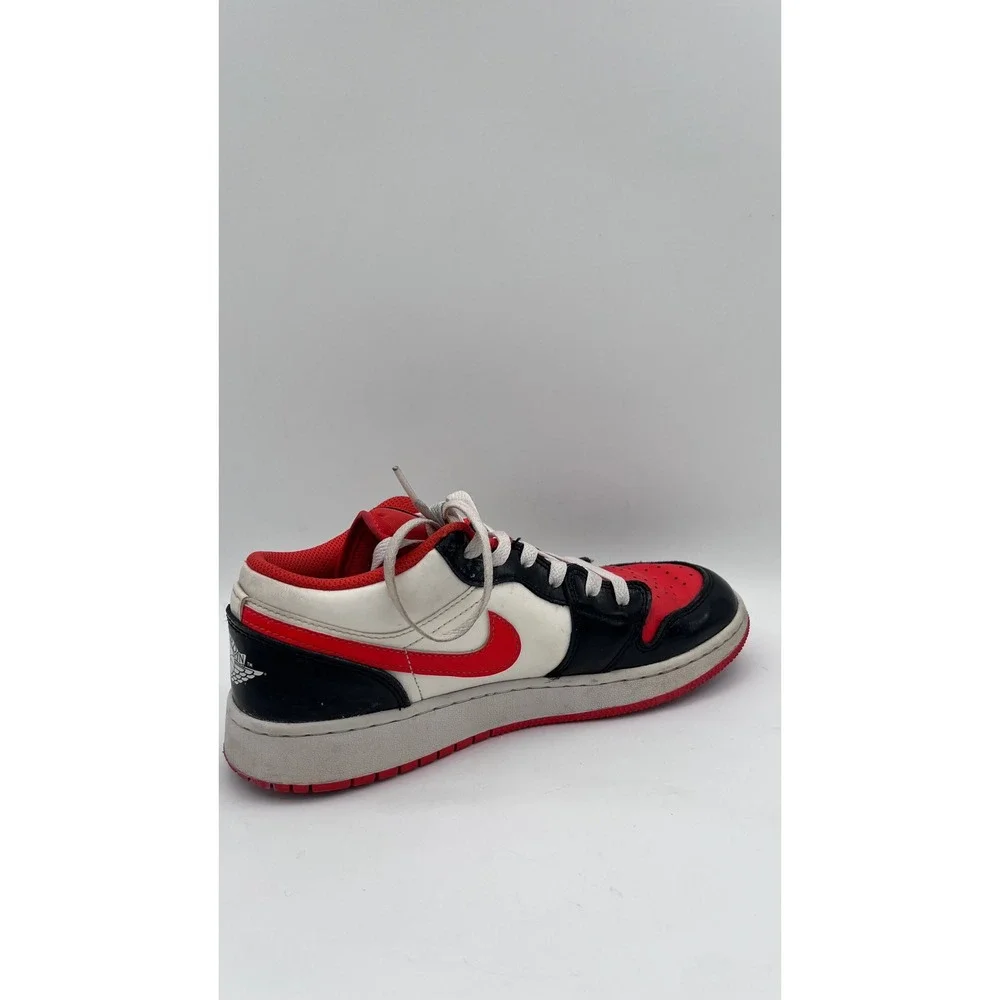 Nike Air Jordan 1 Low Bred Toe White Black Gym Red DV1335-800‎ Kids Size 6.5Y